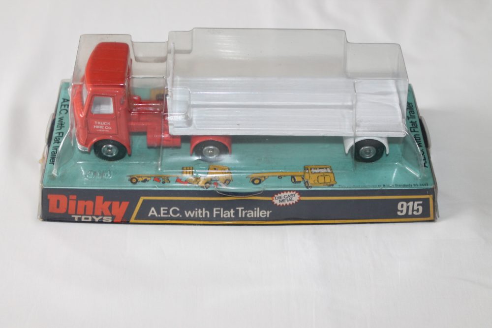 a e c with flat trailer dinky toys 915
