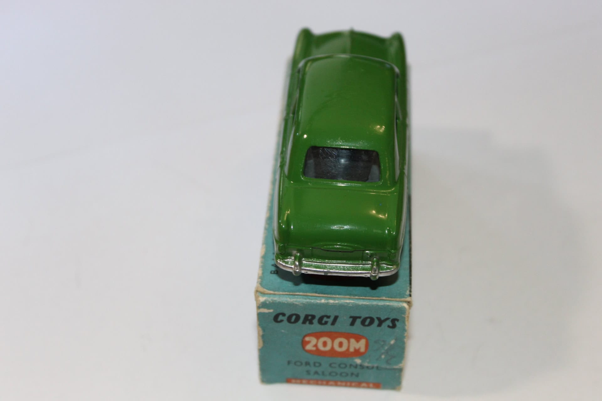 Vintage Corgi Toys 200M Ford Consul Saloon model in green with original box.