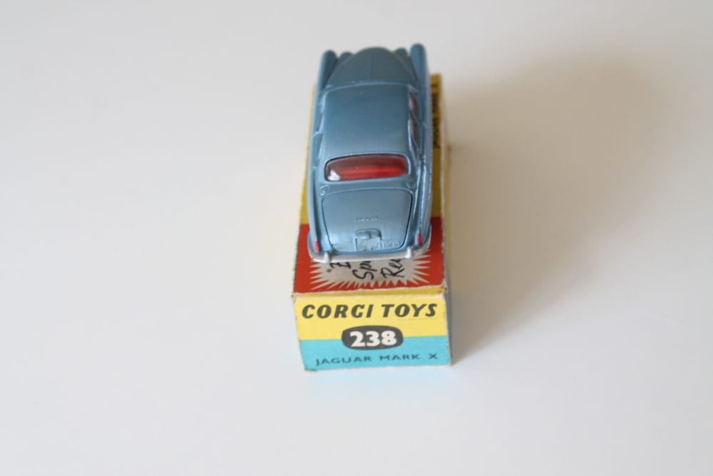 backjaguar mark x mid metallic blue corgi toys 238 back