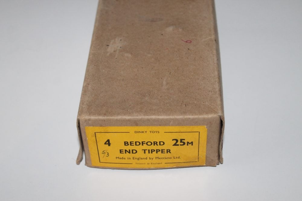 bedford end tipper trade box dinky toys 25m box