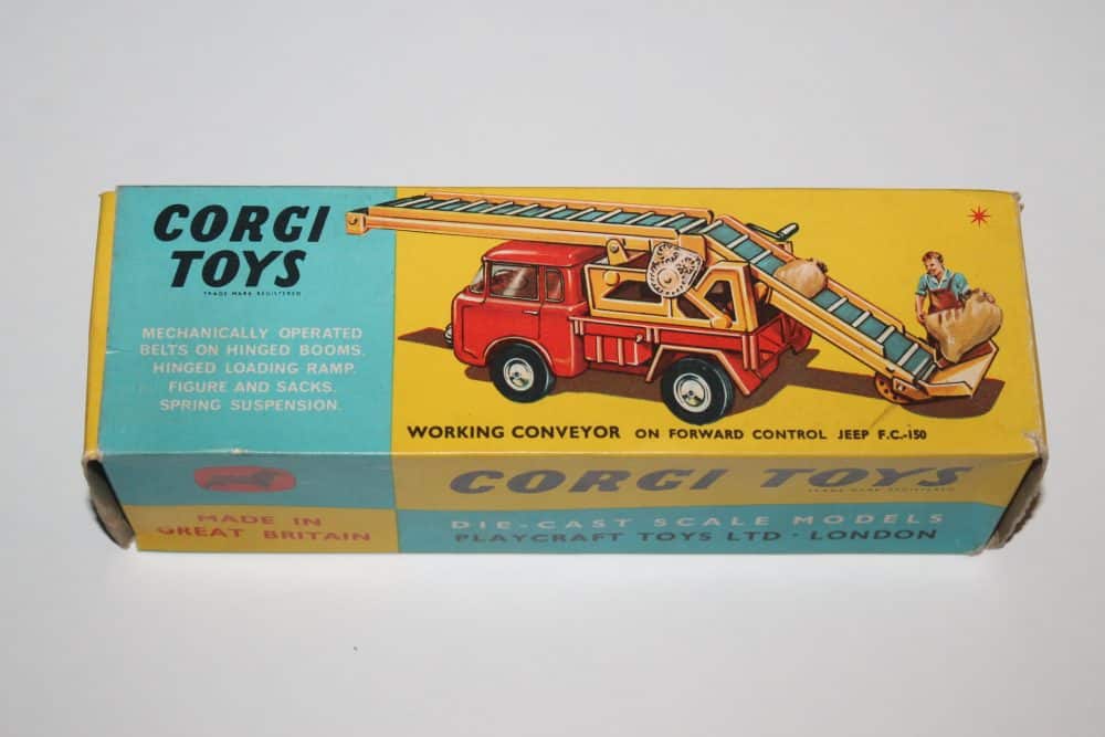 working conveyor on forward control jeep f.c.-150 corgi toys 64 box