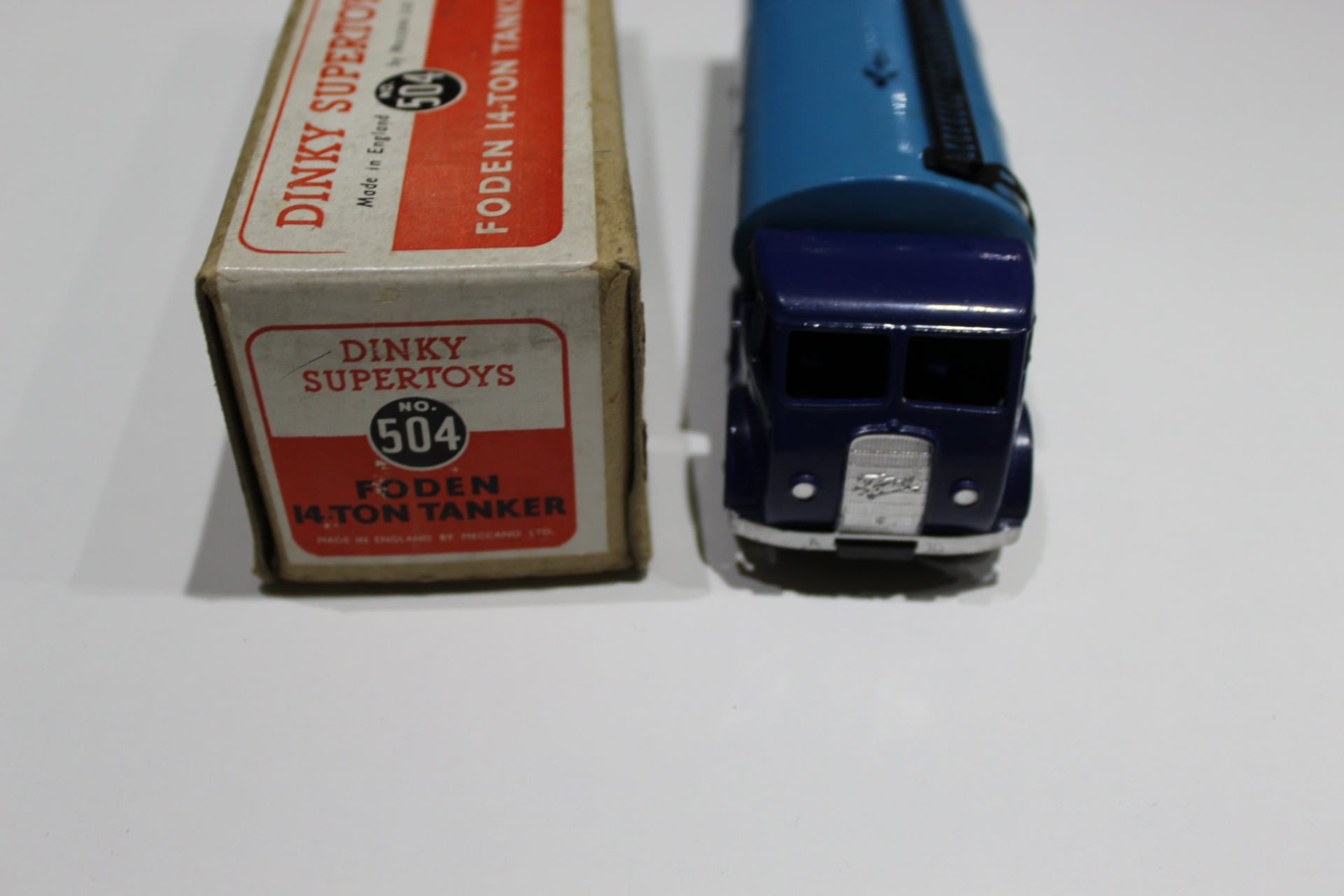 Vintage Dinky Toys 504 Foden Tanker model with original box.
