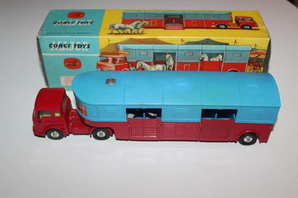 Vintage Corgi Circus Horse Transporter diecast model, perfect for collectors.