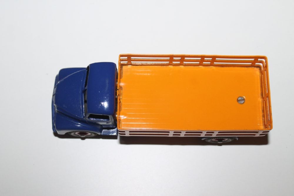 Dinky Toys 417 Leyland Comet Wagon diecast model with orange cargo bed.