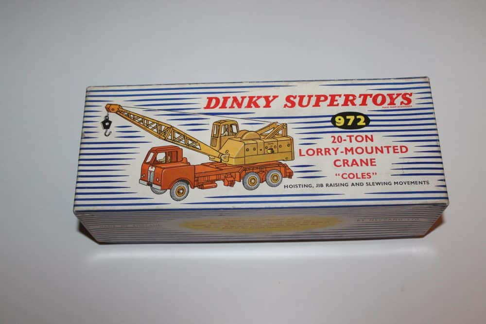 Dinky Toys 972 20-Ton 'Coles' lorry mounted crane, vintage diecast model for collectors.