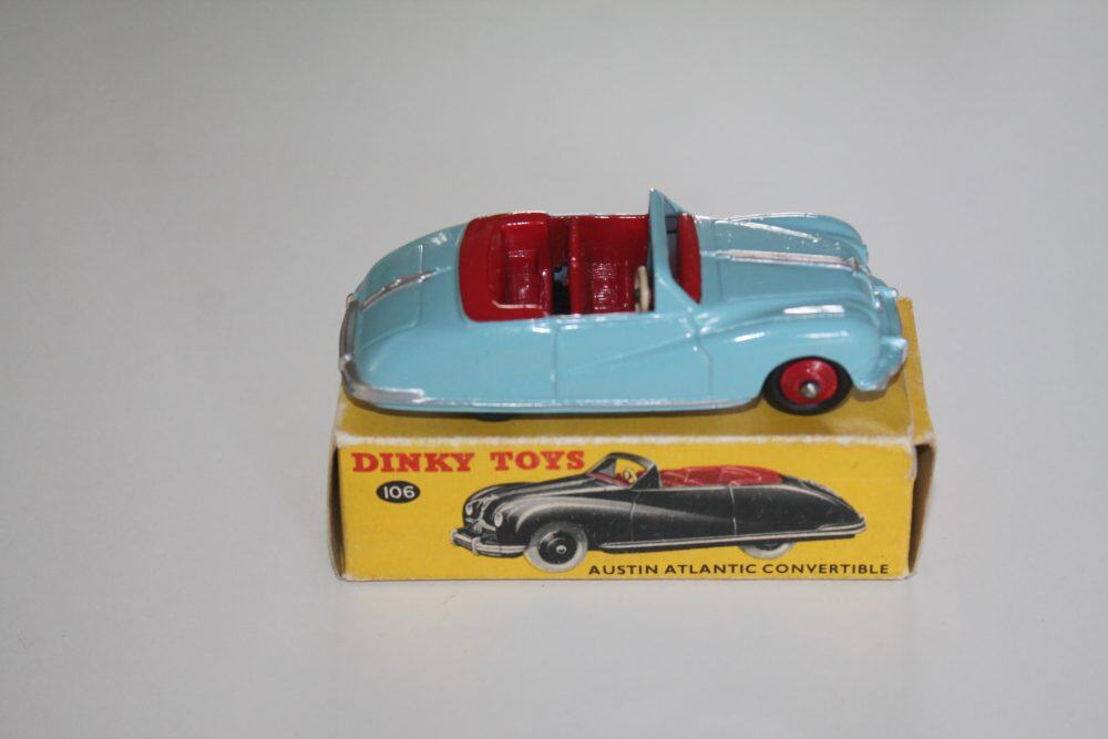 Vintage Dinky Toys 106 Austin Atlantic Convertible diecast model car for collectors.