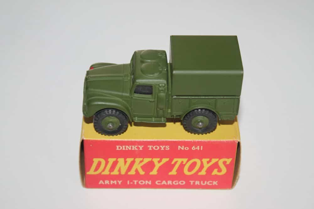Vintage Dinky Toys 641 Army 1-Ton Cargo Truck with Windows on original box.