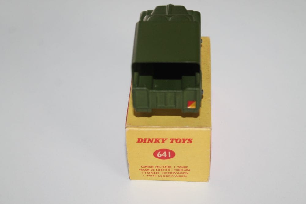 Dinky Toys 641 Army 1-Ton Cargo Truck with Windows, vintage diecast military vehicle, collectible to.