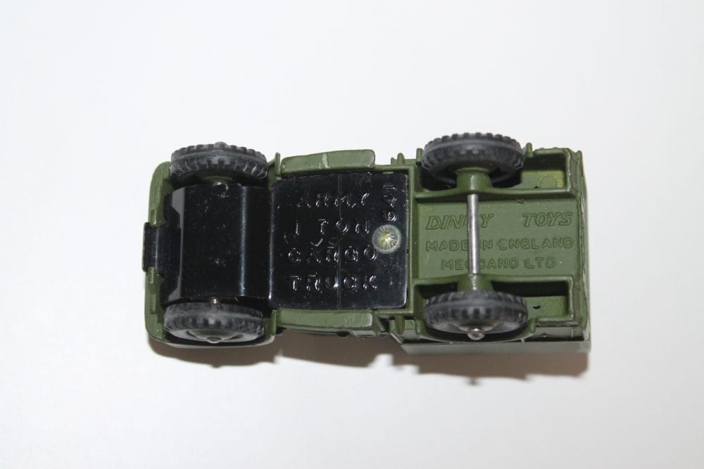 Dinky Toys 641 Army 1-Ton Cargo Truck with Windows, diecast model, military vehicle, vintage toy.