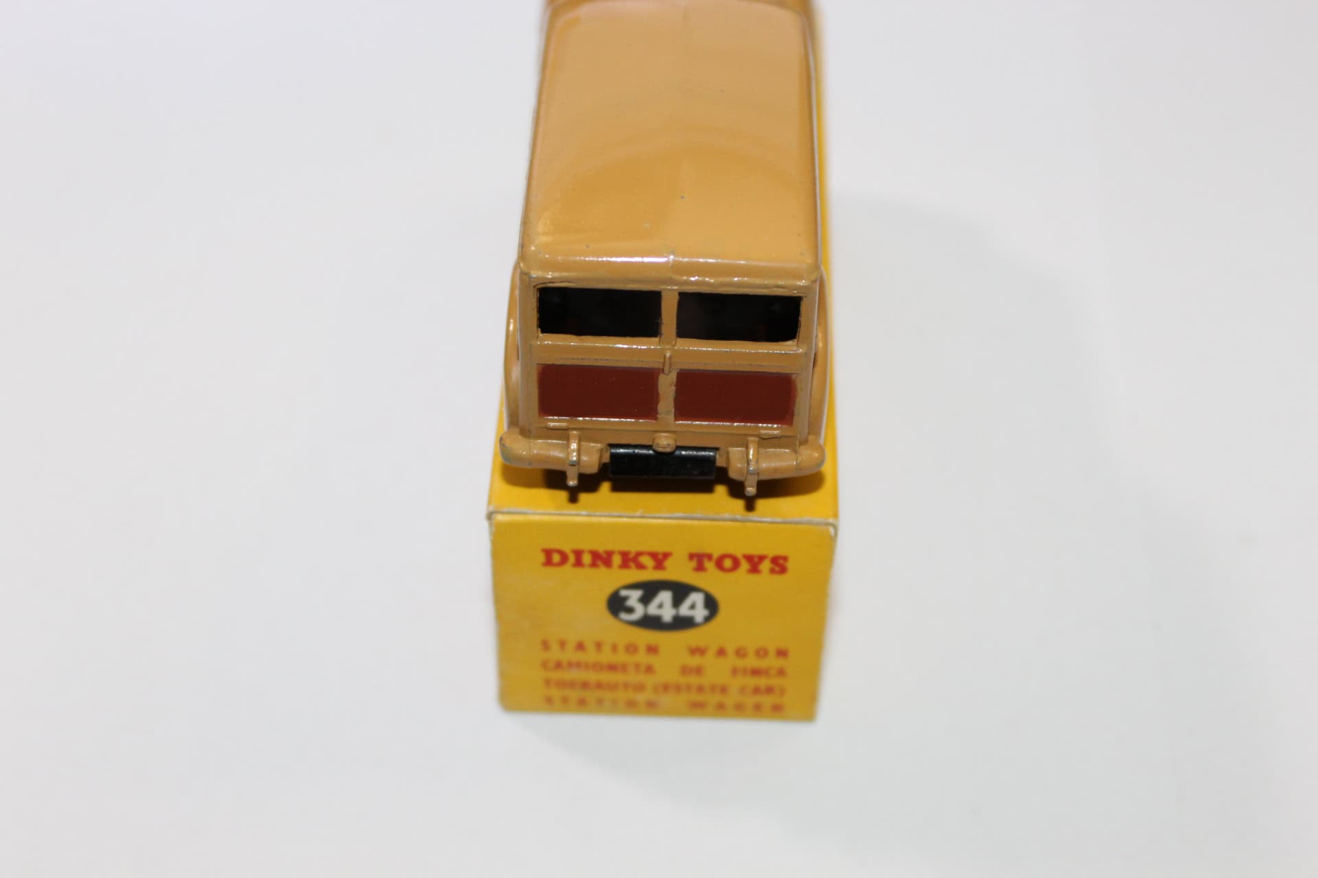 Vintage Dinky Toys 344 estate car with silver spun hubs, collectible diecast model.