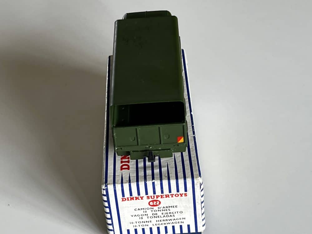 Vintage Dinky Toys 10-ton military truck model for collectors.