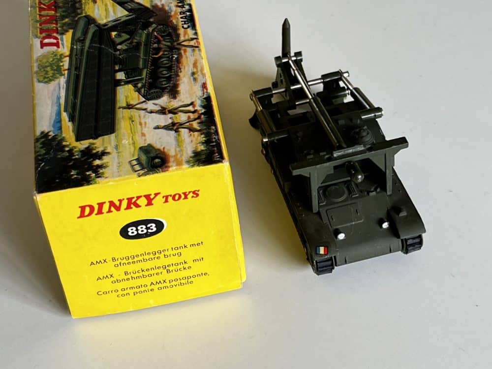 Dinky 883 Char AMX bridge layer diecast model with original box.