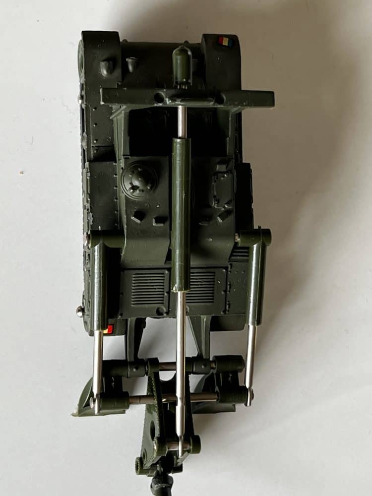 Dinky 883 Char AMX bridge layer model, detailed diecast military vehicle for collectors.
