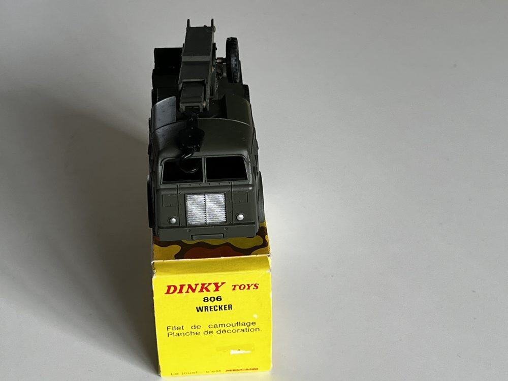 Vintage French Dinky Toys 806 military wrecker model for collectors.