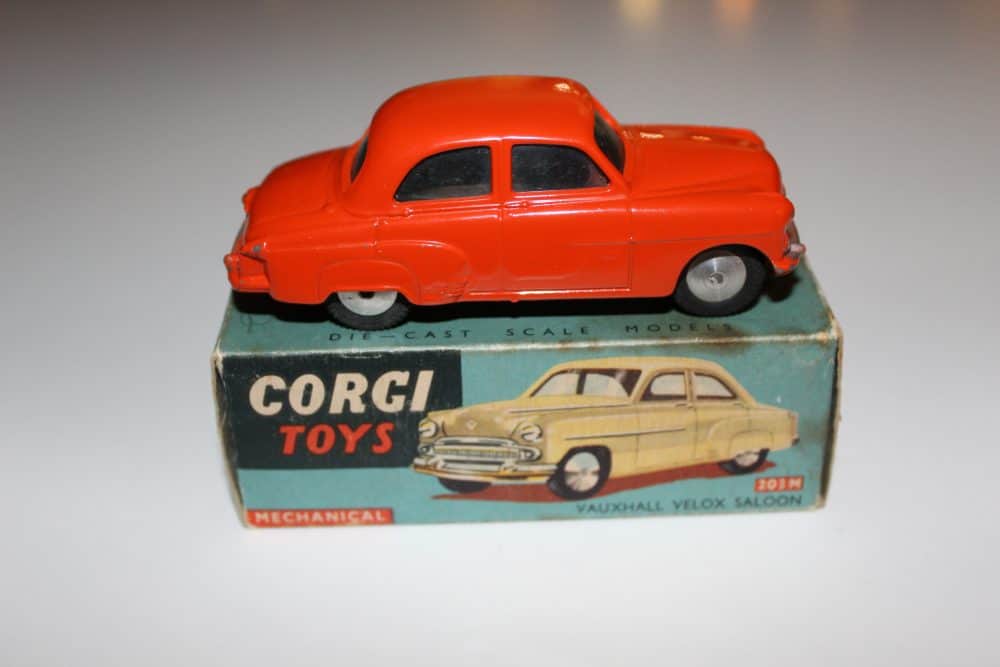 Vintage Corgi Toys 406 Land Rover diecast model on original box.