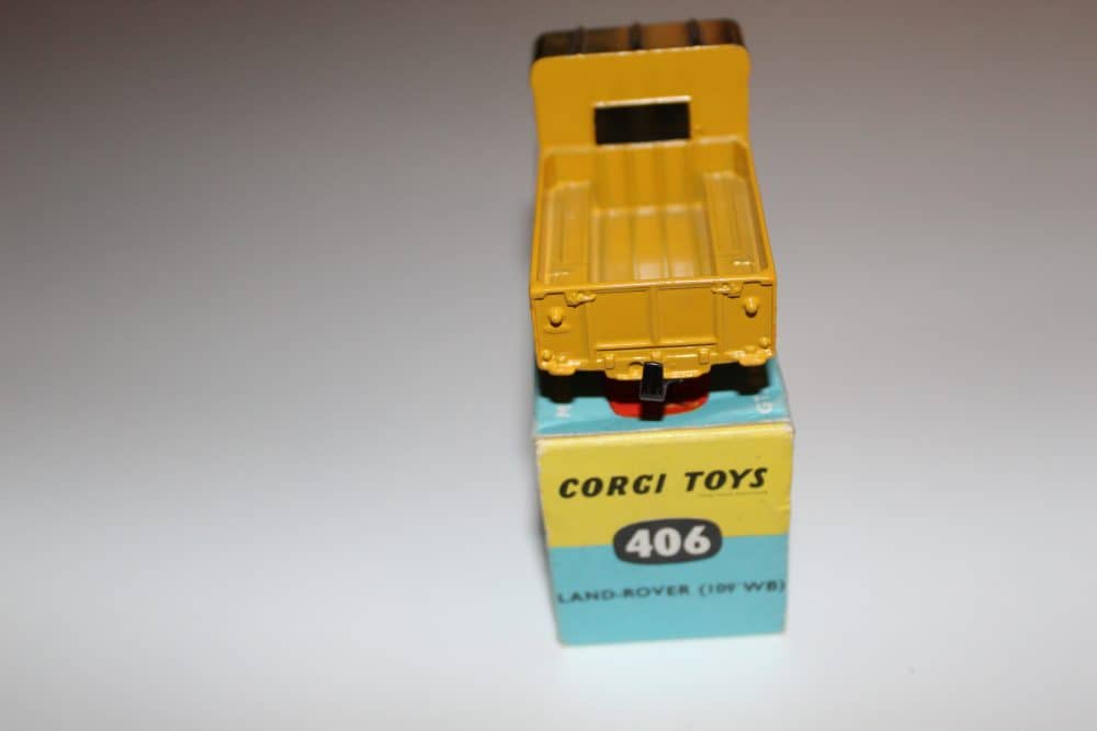 Corgi Toys 406 Land Rover diecast model with open rear door.