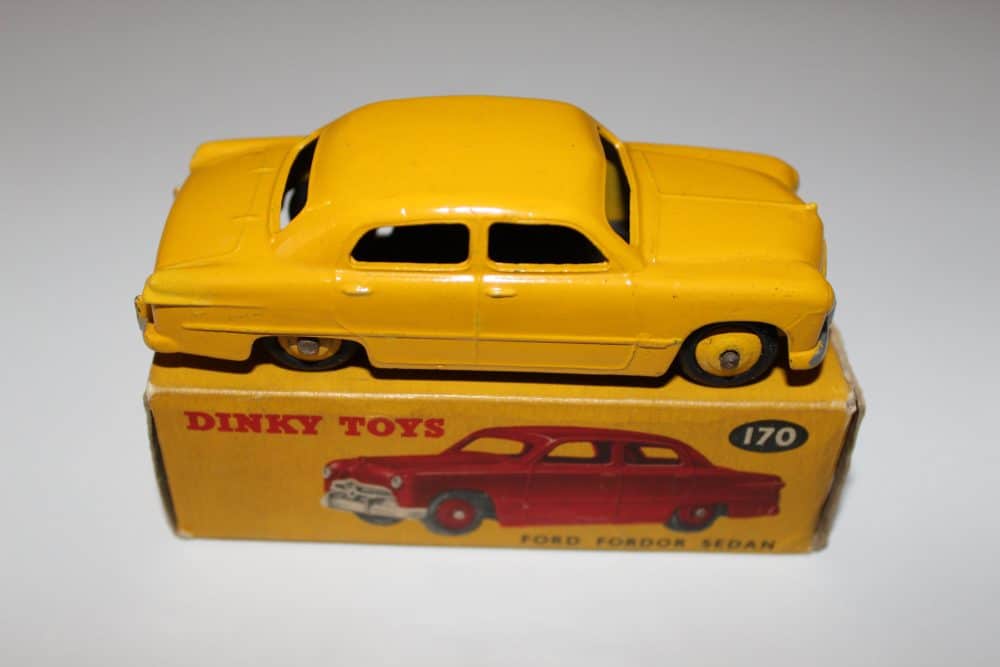 Vintage Dinky Toys Ford Forder 139a/170 model in yellow with original box.