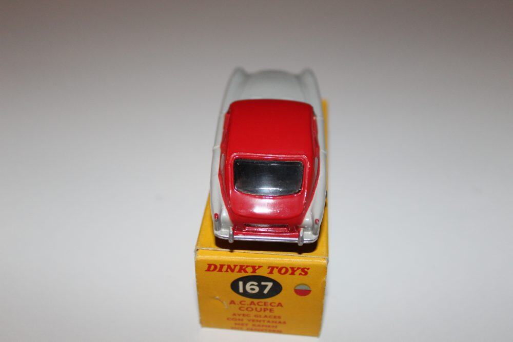 Vintage Dinky Toys 167 A.C. Aceca Coupe model on display.