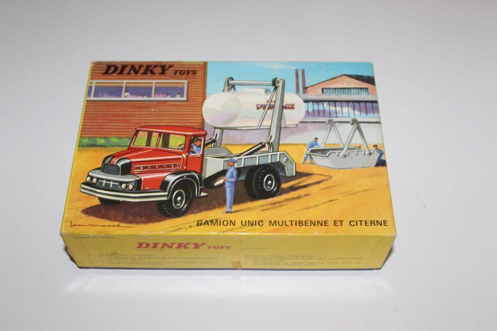 Dinky Toys 029e model of a half cab bus with tanker and worker, vintage diecast collectible.