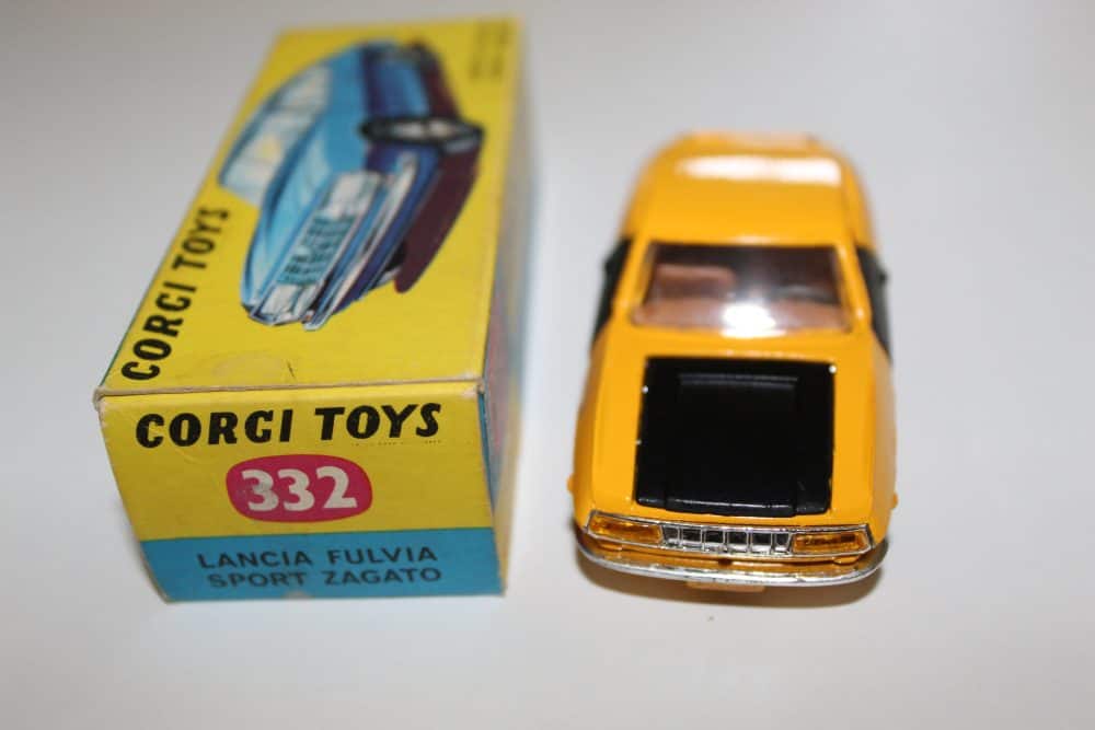 Corgi Toys 332 Lancia Fulvia Sport Zagato diecast model with original box.