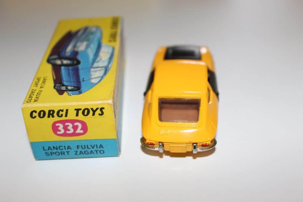 Corgi Toys 332 Lancia Fulvia Sport Zagato diecast model with original box.