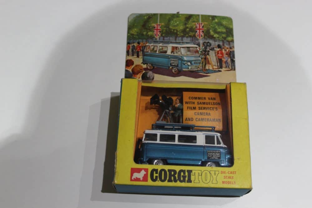 Vintage Dinky Toys 029e Half Cab Bus in original packaging, collectible diecast model.