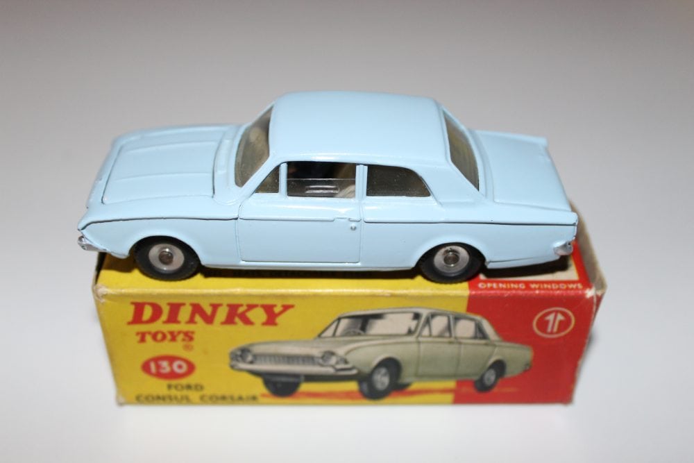 Vintage Dinky Toys 130 Ford Consul Corsair diecast model on original box.