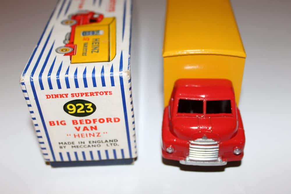 Vintage Dinky Toys 923 Big Bedford Van with Baked Beans packaging.