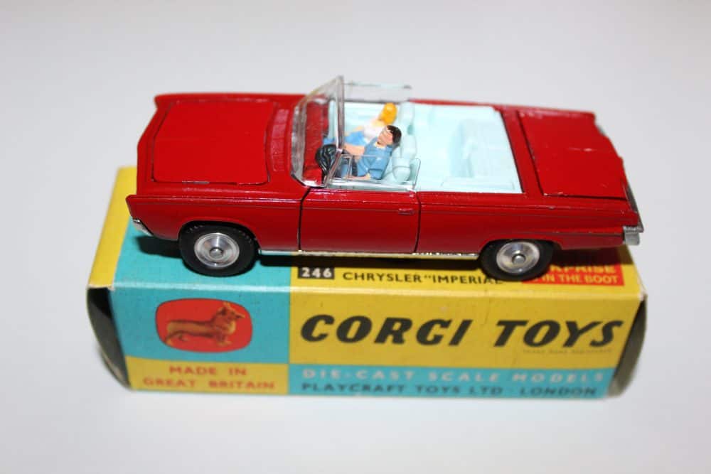 Vintage Dinky Toys 130 Ford Consul Corsair diecast model on original box, collectible British toy ca.