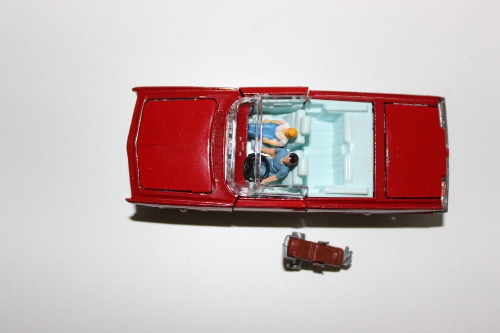 Vintage Dinky Toys 130 Ford Consul Corsair diecast model with interior detail.