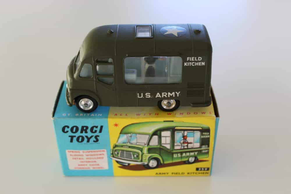 Detailed Corgi Toys 359 Army Field Kitchen model from the Corgi Gems collection, perfect for militar.