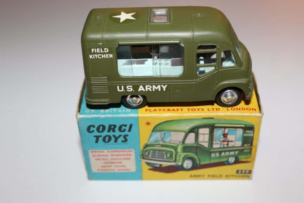 Vintage Corgi Toys Army Field Kitchen model in original box.