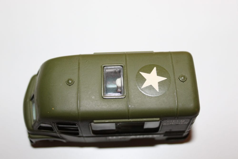 Detailed model of military field kitchen with star insignia.