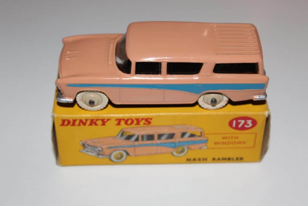 Vintage Dinky Toys Nash Rambler diecast model car, 173, with original box.