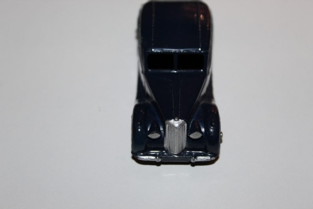 Vintage Dinky Toys Riley Saloon diecast model car, black, detailed miniature vehicle.