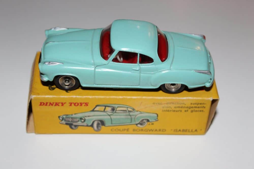 Vintage Dinky Toys French Borgward Isabella Coupe model, collectible diecast car.