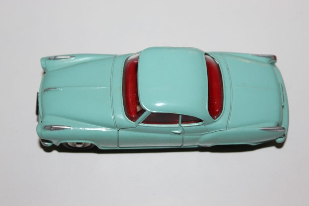 Vintage Dinky Toys 549 Borgward Isabella Coupe model in light blue.