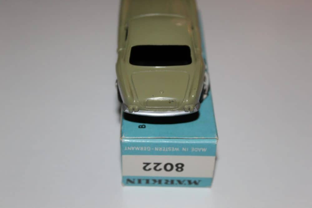Marklin Sage Green BMW-507 diecast toy car on blue display box.