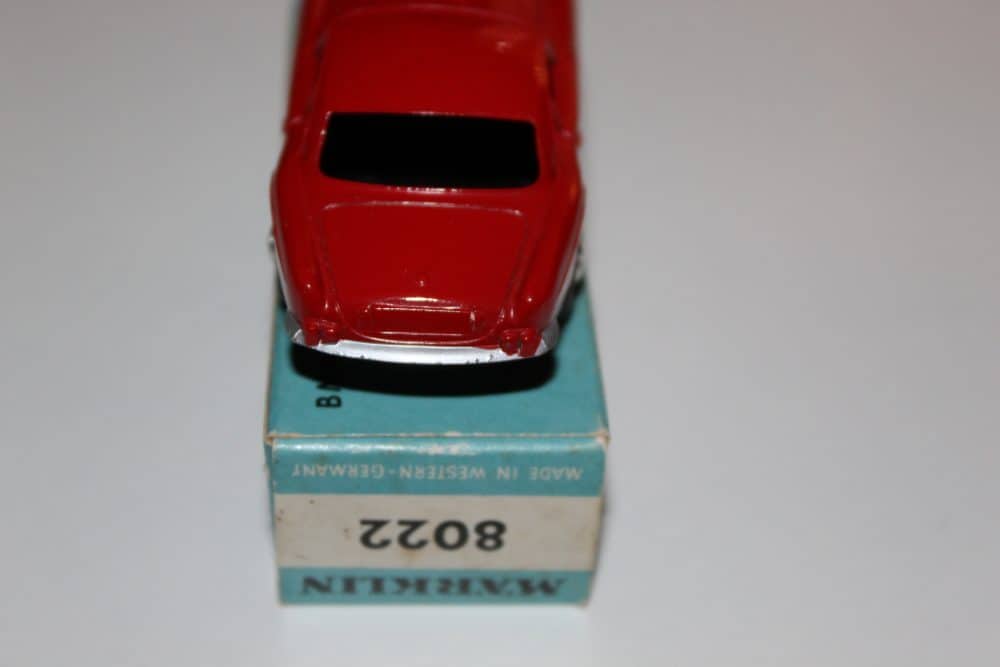 Sage green Marklin 8022 BMW-507 diecast model car on display.