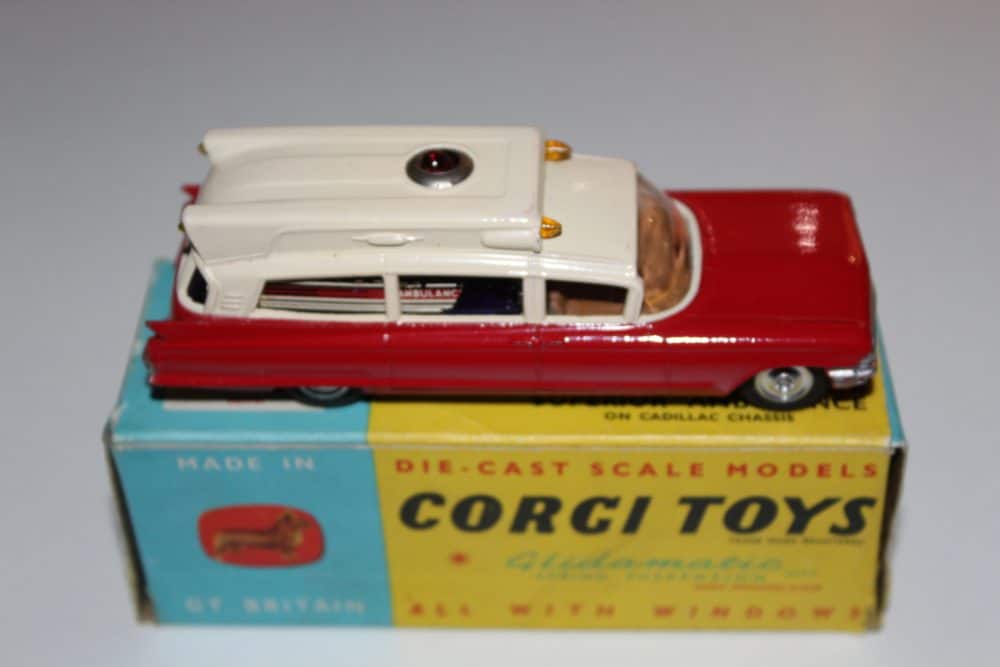 Vintage French Dinky Toys 24E Renault Dauphine model car on original box.