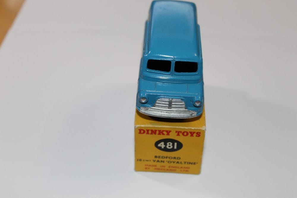 Vintage Dinky Toys Bedford Ovaltine Van model, collectible diecast toy vehicle.