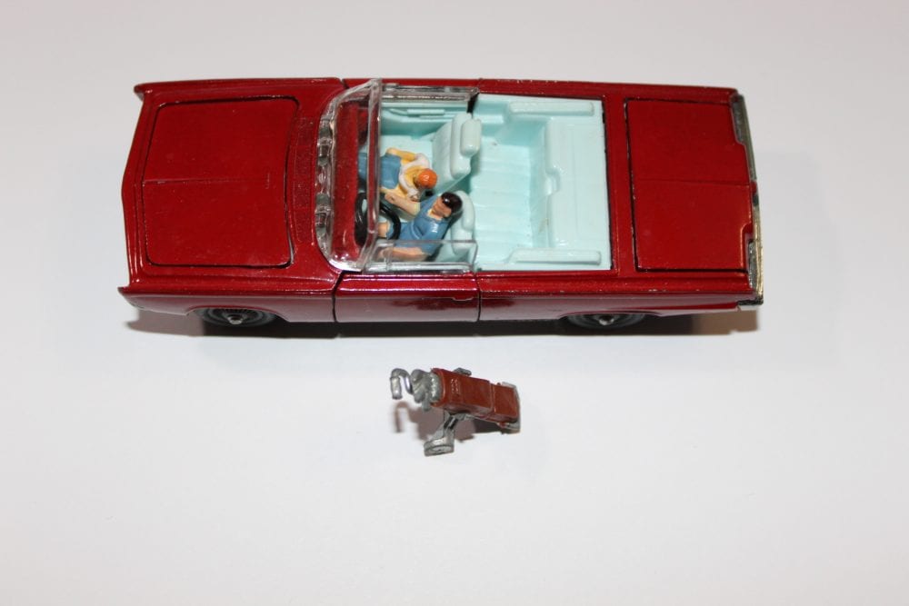 Vintage Dinky Toys Bedford Ovaltine delivery van with driver and small figure.