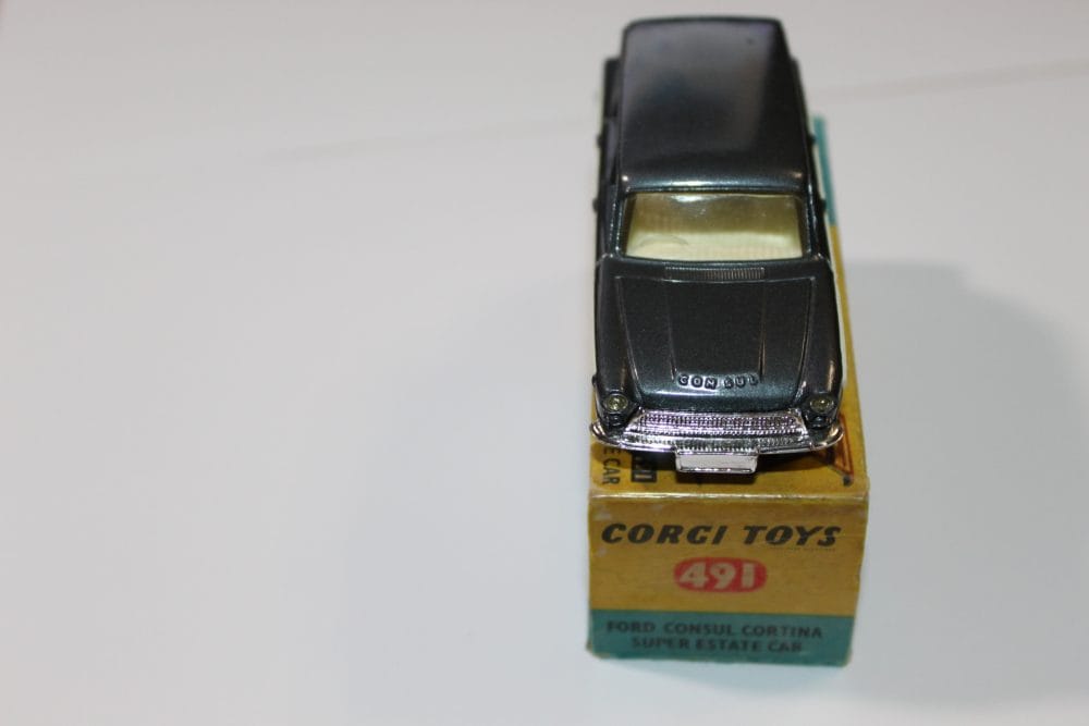 Vintage French Dinky Toys 24E Renault Dauphine model on original box.