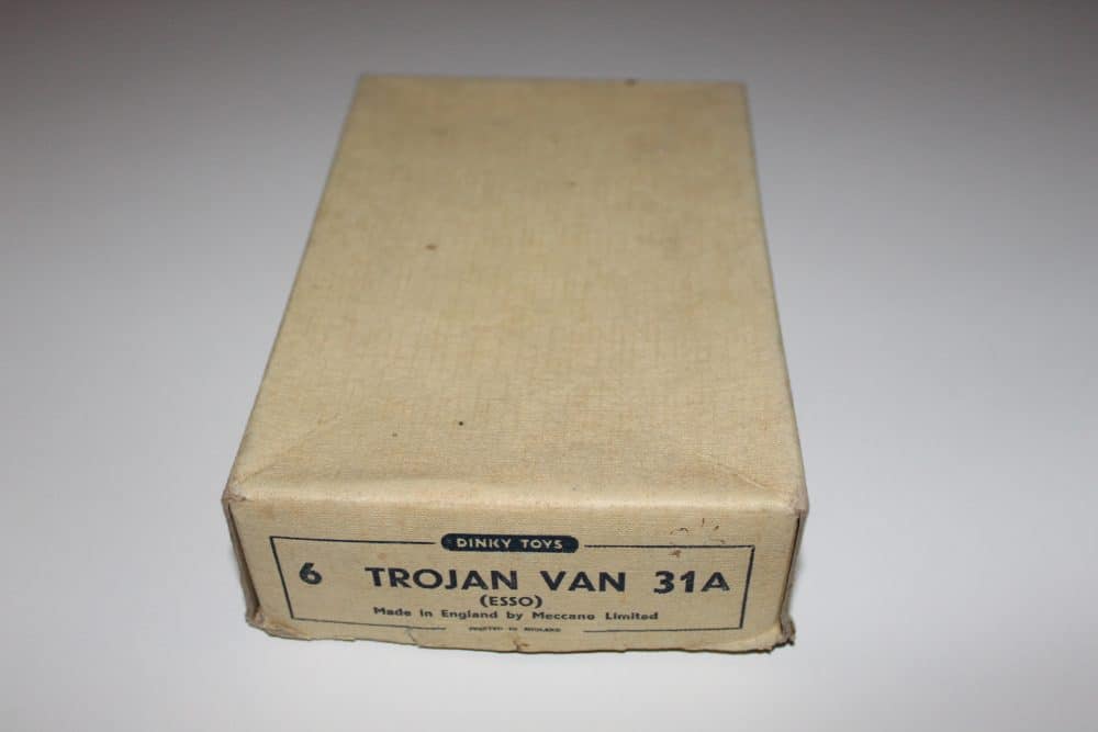 Vintage Dinky Toys Trojan 'ESSO' Vans full trade box for collectors.