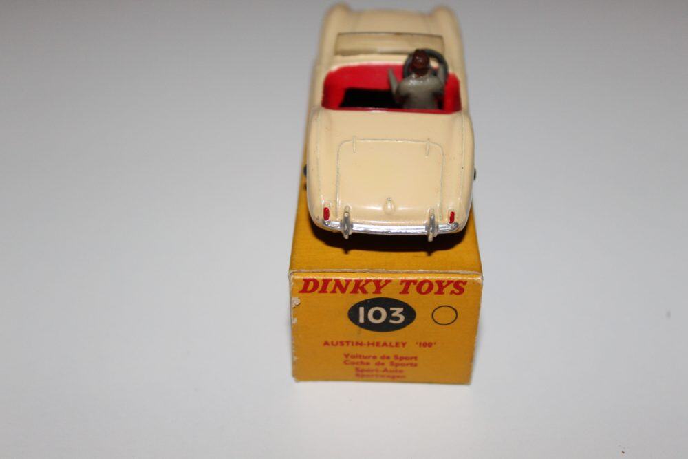 Vintage Dinky Toys 103 Austin Healey 100 Tourer model car, detailed miniature collectible.