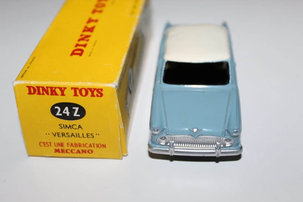 Vintage Dinky Toys Austin Healey 100 Tourer model with box, collectible diecast car.