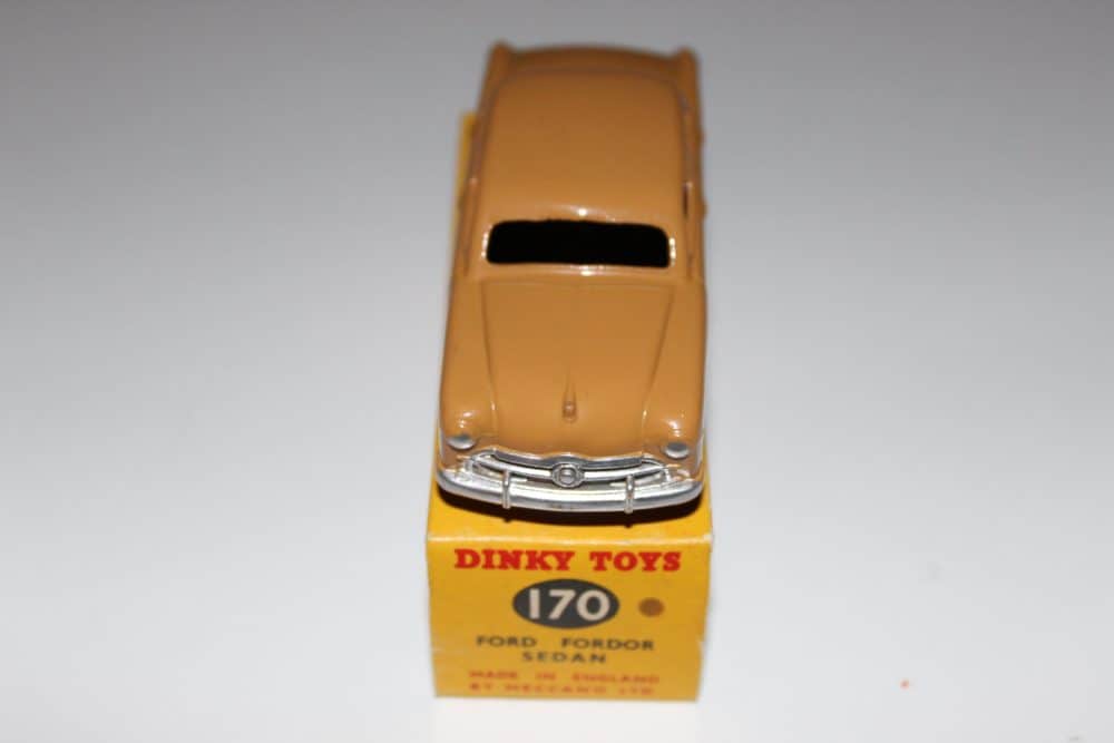 Dinky Toys 170 Ford Forder diecast model car on display, vintage toy vehicle for collectors.