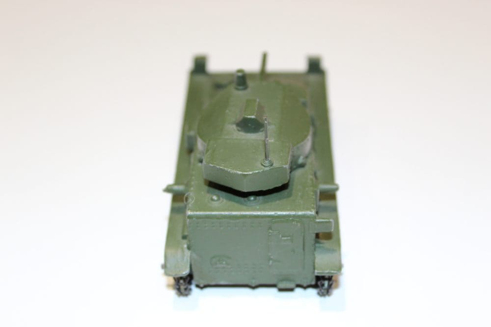 Dinky Toys 151a US Export Medium Tank model in green, vintage diecast military vehicle.