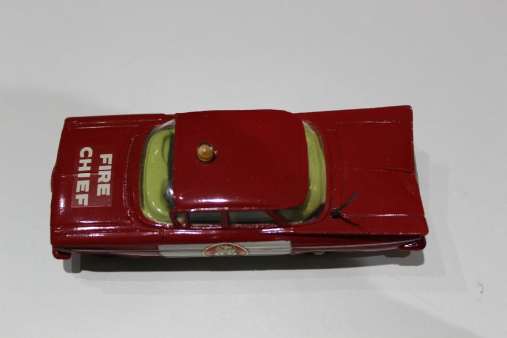 Vintage Corgi Toys 439 Chevrolet Fire Chief diecast model in red.