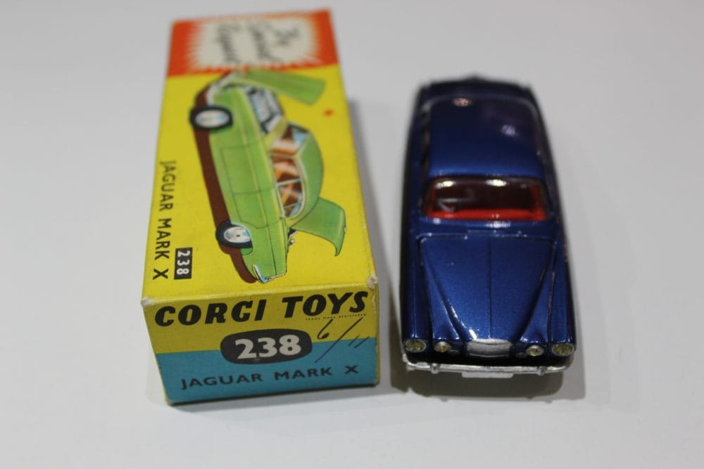 Vintage Corgi Toys 238 Jaguar Mark 10 diecast model with box.